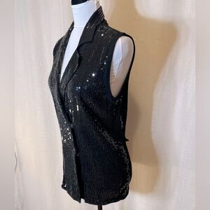Liu Jo Black Sequin Vest size 44